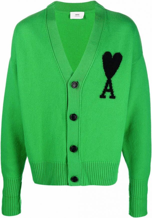 AMI Paris Oversized vest Groen