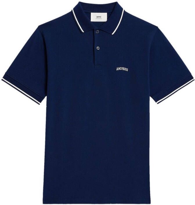 AMI Paris Poloshirt met logo Blauw