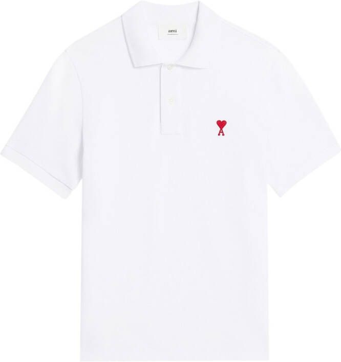 AMI Paris Poloshirt met logo Wit