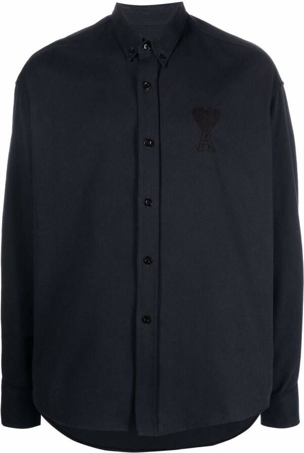 AMI Paris Shirt met logo Zwart