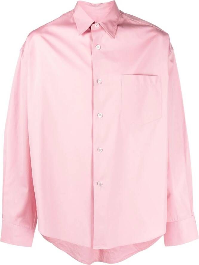 AMI Paris Shirt met logopatch Roze