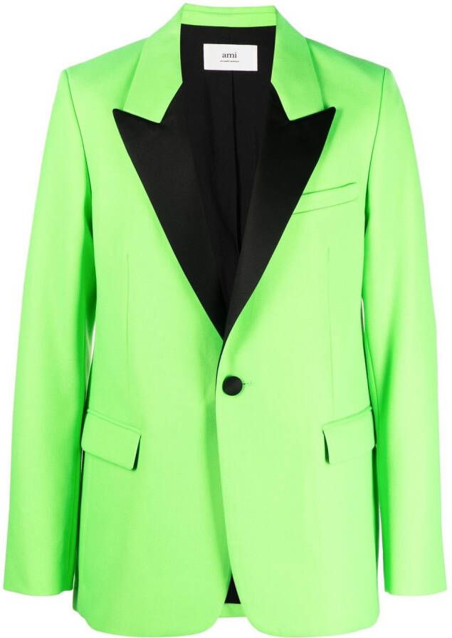 AMI Paris Blazer met enkele rij knopen Groen