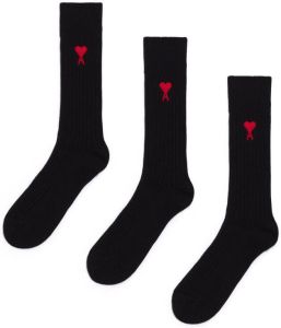 AMI Paris Sokken met geborduurd logo Zwart