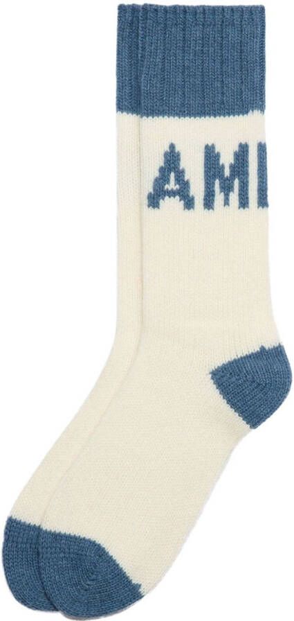 AMI Paris Sokken met intarsia logo Wit