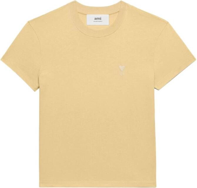 AMI Paris T-shirt met geborduurd logo Geel