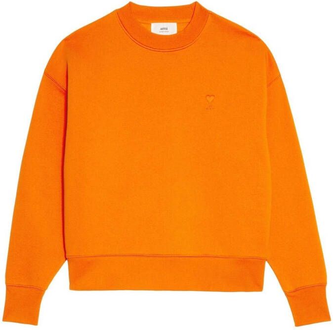 AMI Paris Sweater met logo Oranje