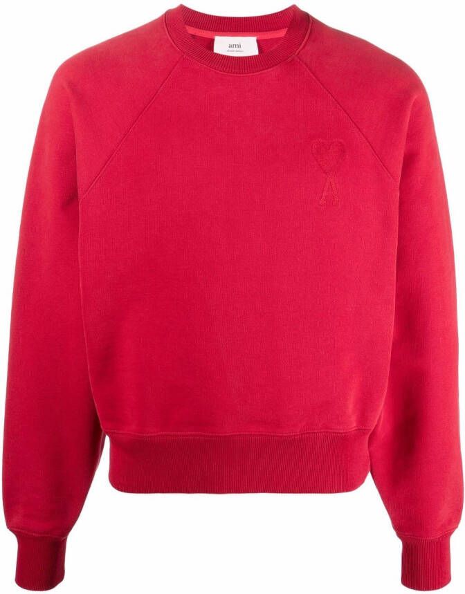 AMI Paris Sweater met logo Rood