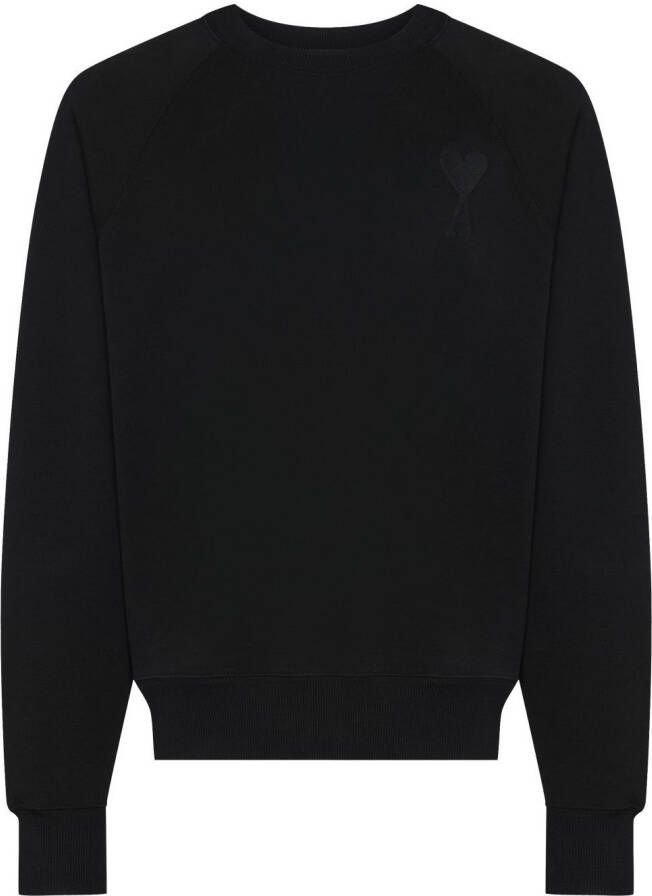 Ami Paris Cotton Sweatshirt With Logo Zwart