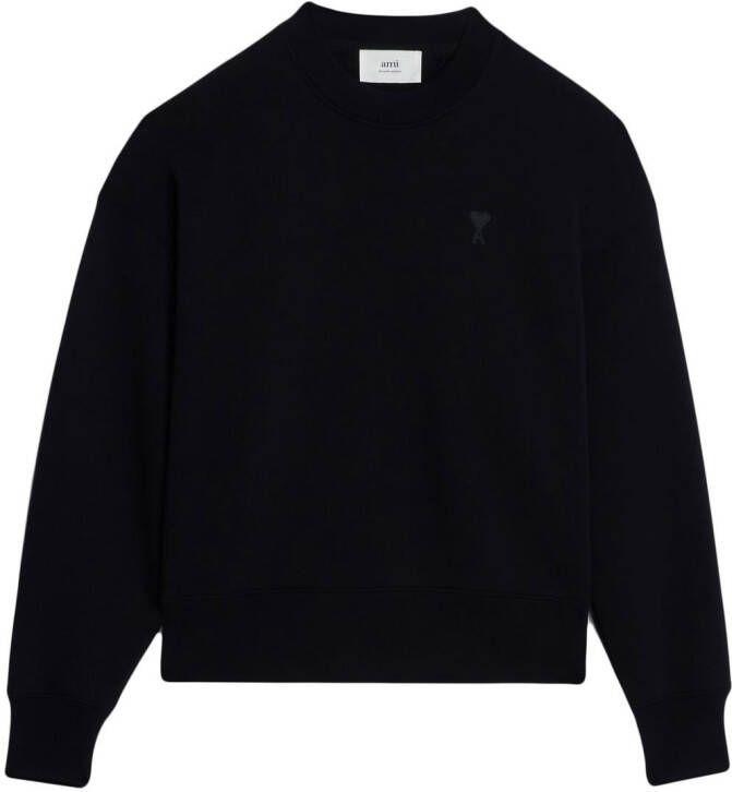 Ami Paris Organisch Katoenen Sweatshirt met Hart Logo Black