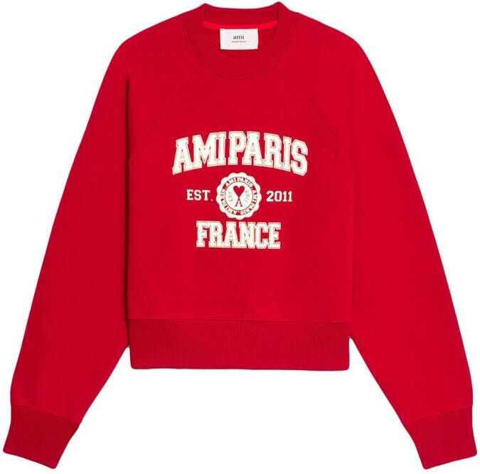 AMI Paris Sweater met logoprint Rood