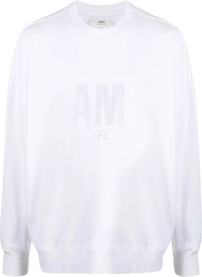 AMI Paris Sweater met logoprint Wit