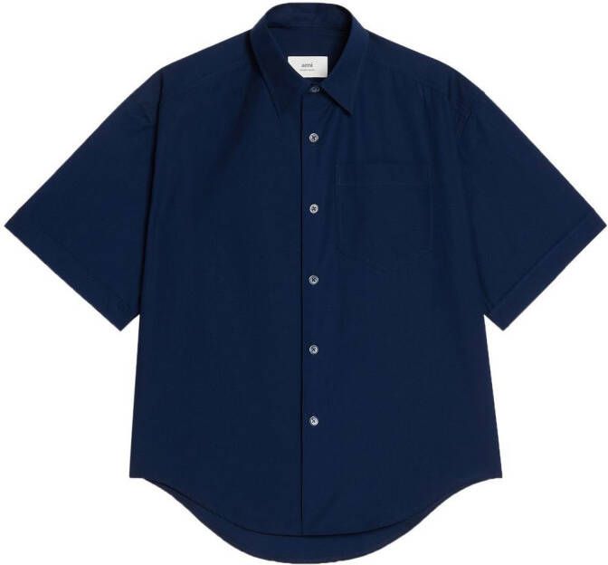 AMI Paris T-shirt met borstzak Blauw