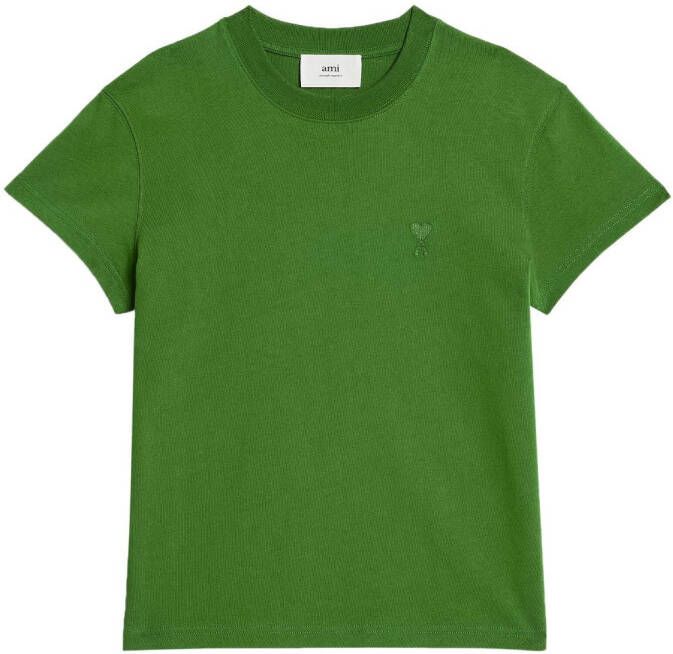 AMI Paris T-shirt met logo Groen
