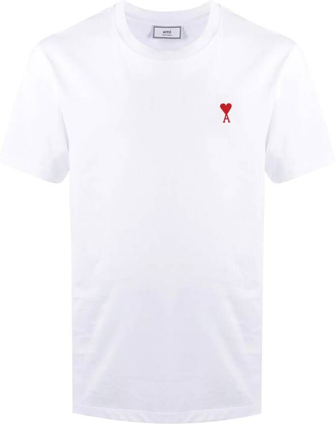 AMI Paris T-shirt met ronde hals Wit