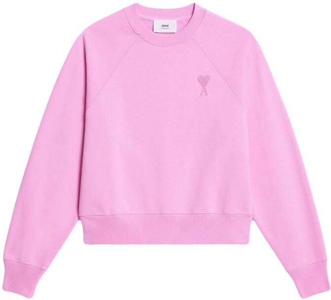 AMI Paris Sweater met logo Roze