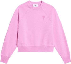 AMI Paris tonal-logo organic cotton sweatshirt Roze