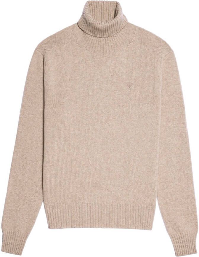 AMI Paris Trui met logo Beige