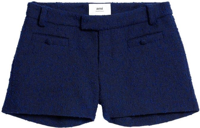 AMI Paris Tweed shorts Blauw