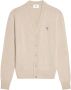 AMI Paris Vest met geborduurd logo en V-hals Beige - Thumbnail 1