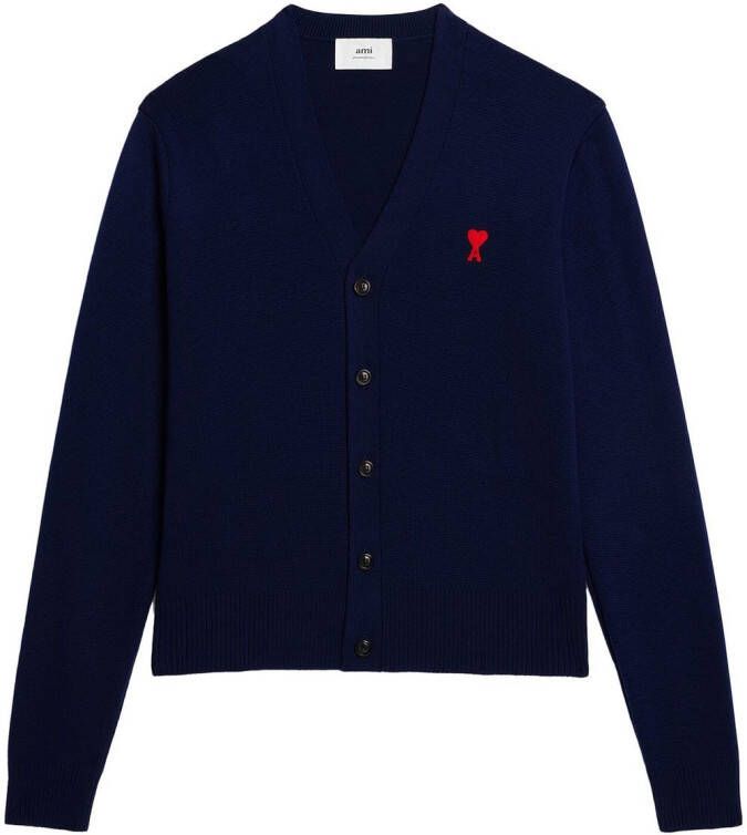 AMI Paris Vest met geborduurd logo Blauw