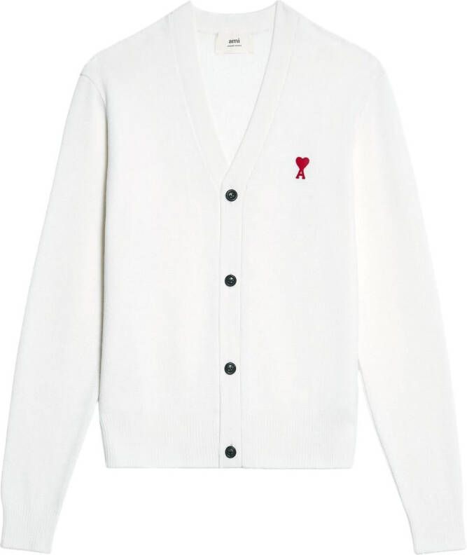 AMI Paris Vest met geborduurd logo Wit