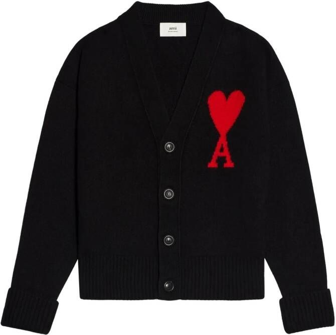 AMI Paris Vest met logo Zwart