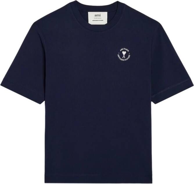 AMI Paris x Antoine Dupont T-shirt met geborduurd logo Blauw