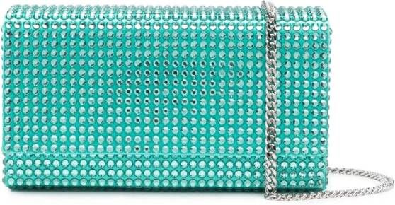 Amina Muaddi Paloma Supera kleine clutch Blauw