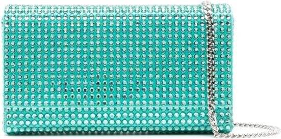 Amina Muaddi Paloma clutch verfraaid met kristallen Groen