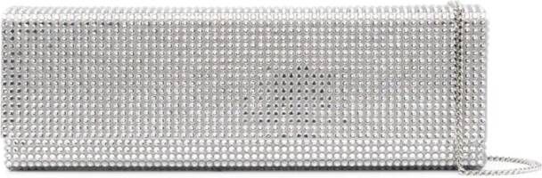 Amina Muaddi Amini Paloma clutch verfraaid met kristallen Zilver
