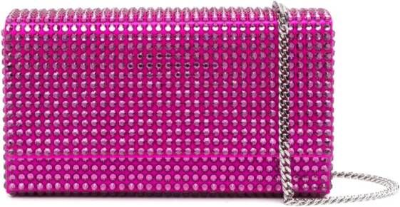 Amina Muaddi Paloma Supera kleine clutch Roze
