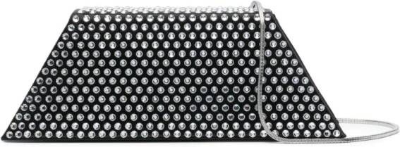 Amina Muaddi Superamini Yigit verfraaide clutch Zwart