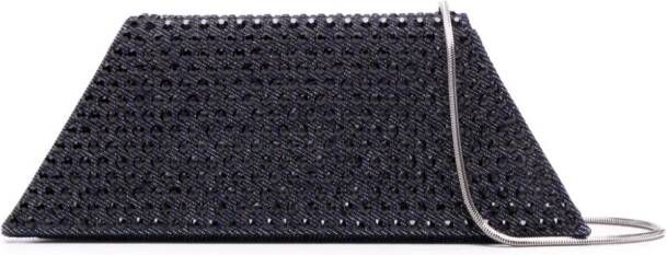 Amina Muaddi Superamini Yigit verfraaide clutch Blauw