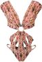 Amir Slama Badpak met bloemenprint Rood - Thumbnail 1