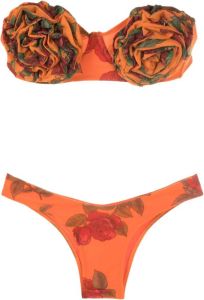 Amir Slama Bikini met bloemenpatch Oranje
