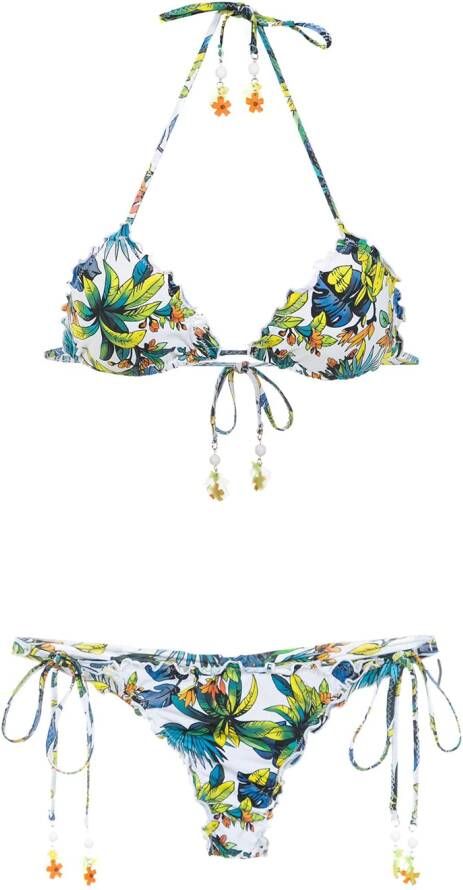 Amir Slama Bikini met print Wit