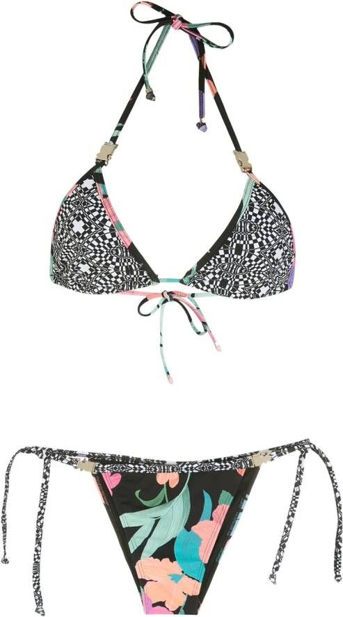 Amir Slama Bikini met print Zwart