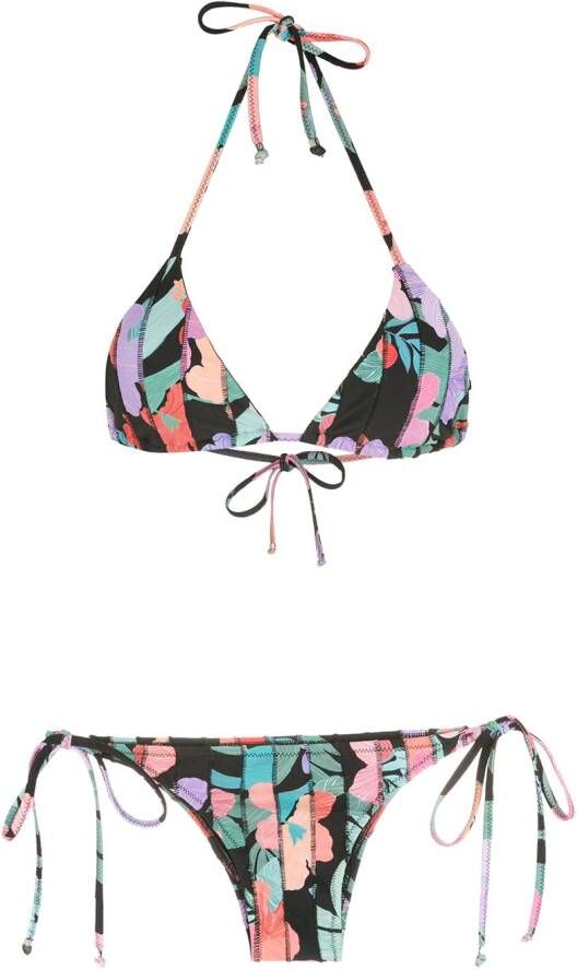 Amir Slama Bikini met print Zwart