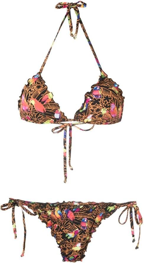Amir Slama Bikini met print Zwart