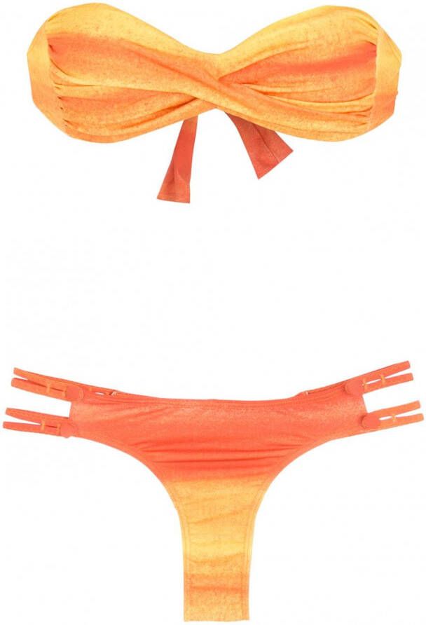 Amir Slama Gestreepte bikini Oranje