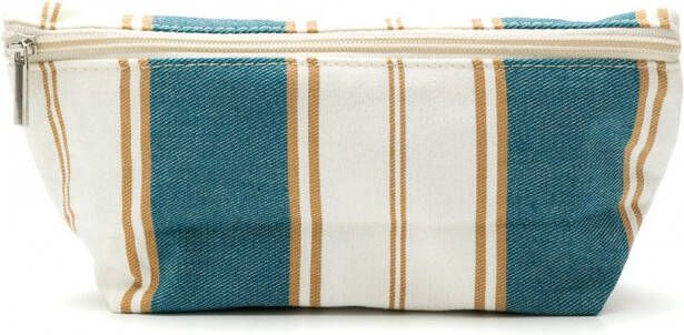 Amir Slama Gestreepte make-up tas Beige