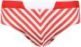 Amir Slama gestreepte zwembroek met logo Rood - Thumbnail 1