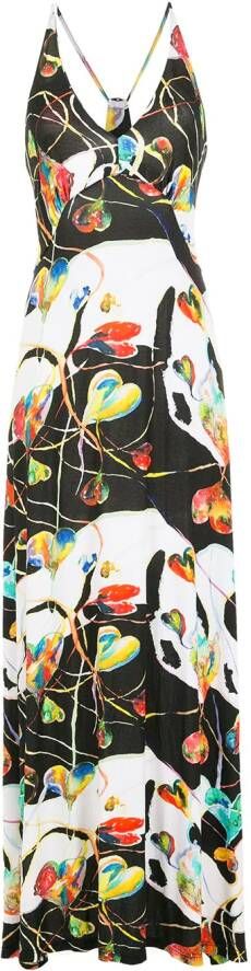 Amir Slama Maxi-jurk met print Zwart