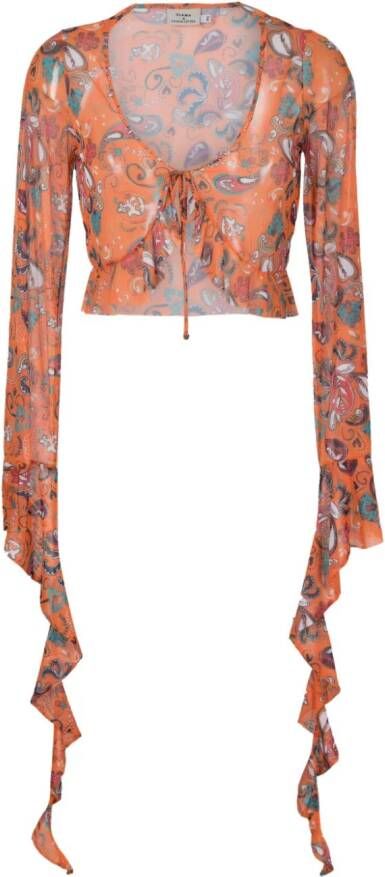 Amir Slama Mesh blouse Oranje