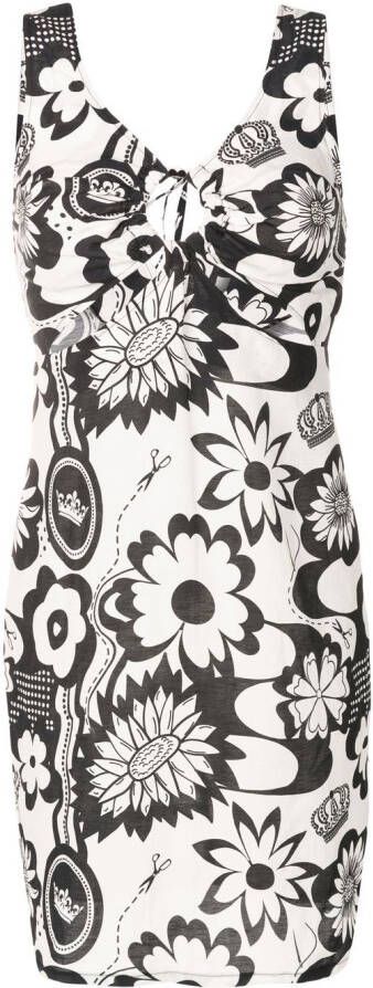 Amir Slama Mini-jurk met bloemenprint Wit