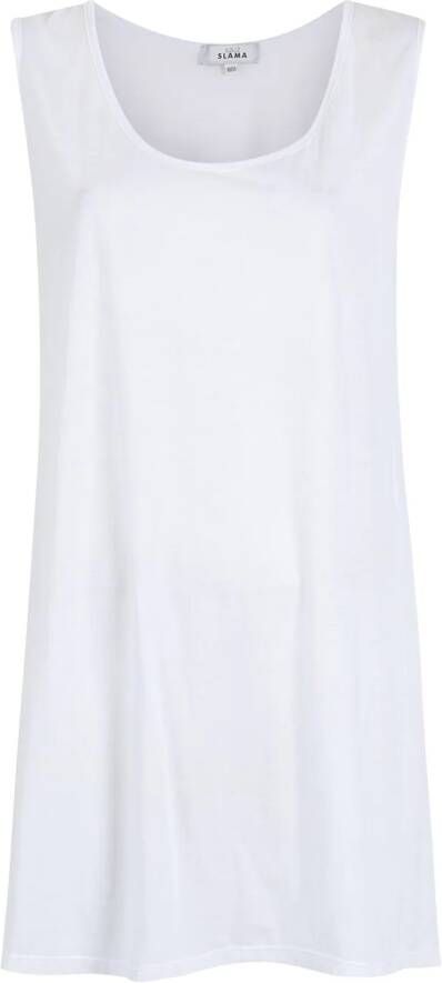 Amir Slama Mouwloze T-shirtjurk Wit