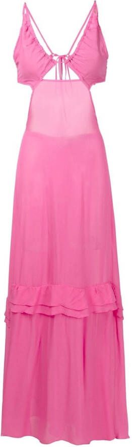 Amir Slama Semi-doorzichtige maxi-jurk Roze