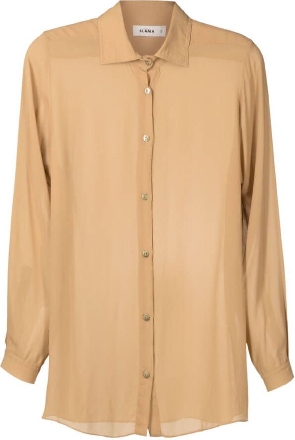 Amir Slama Semi-doorzichtige blouse Bruin