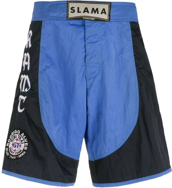 Amir Slama Shorts met geborduurde patch Blauw