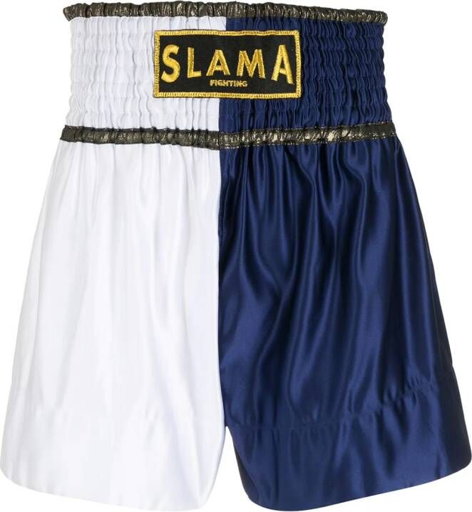 Amir Slama Shorts met logo Blauw